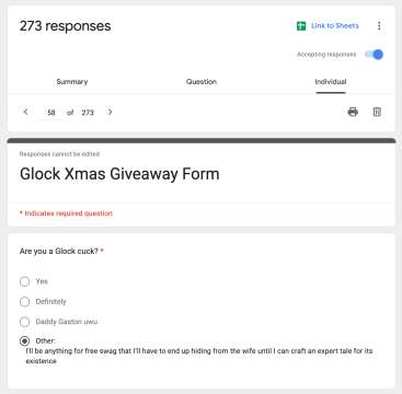 Glock Christmas Giveaway Winner IS...