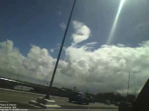 Traveling in the car, and admiring the sky, clouds and sun through the window [Nature & Animal