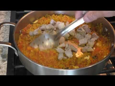 Vegetable shrimp soup/stew with saffron