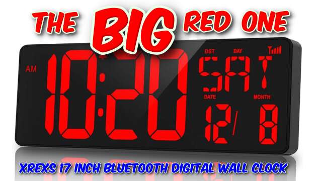 XREXS Red 17 Inch Bluetooth Digital Wall Clock Review