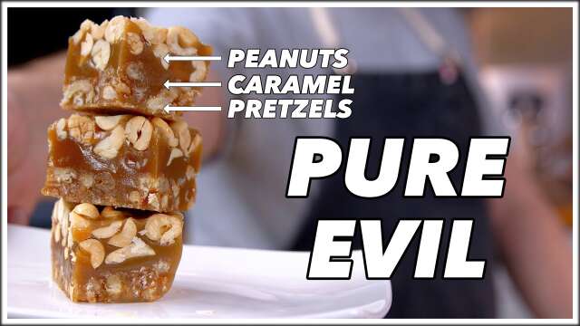 Pure EVIL Pretzel Peanut Caramel Squares - Glen And Friends Cooking
