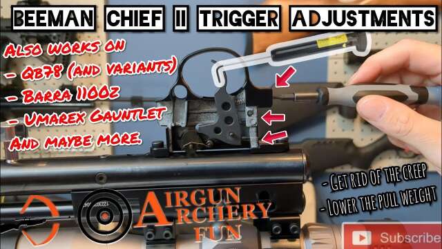 Beeman Chief & Qb78 trigger adjustments // How to get a Lighter & Shorter trigger pull (-1lb easily)