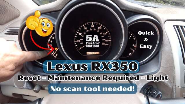 Easy Light Reset - Maintenance Required - Lexus RX350