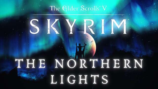 Skyrim Music & Ambience | Night & The Northern Lights | Sleep, Relax | Ambient Music [8 Hrs]