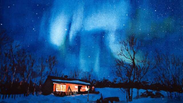 Watercolor Live - how to paint northern light