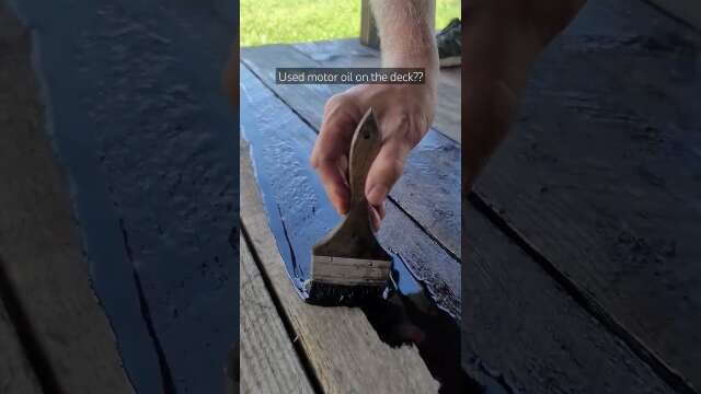 Would you put used motor oil on your deck like this?