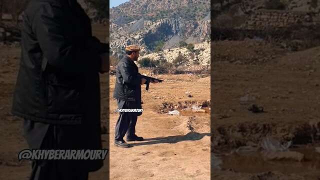 Hip Firing a Tommy Gun on Full Auto in Pak-Afghan Region! #Shorts #ShortVideo #TommyGun #MachineGun