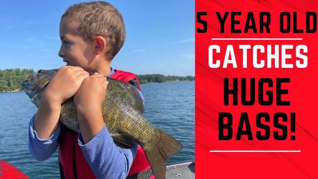 5 Year old catching Big Smallmouth on the St Lawrence River