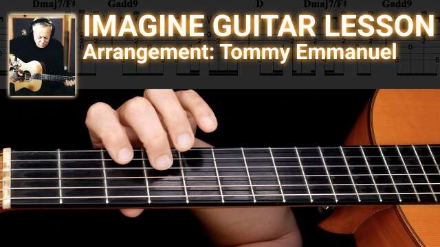 Guitar Lesson For Tommy Emmanuel's Guitar Cover Of Imagine by John Lennon [2023]