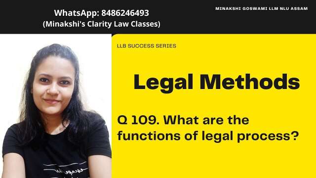 What are the functions of legal process? Minakshi Goswami law Classes KSLU KLE legal methods notes