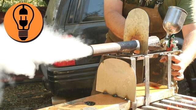 Testing [DIY] powerfull waste oil burner out of a cheap HVLP paint gun