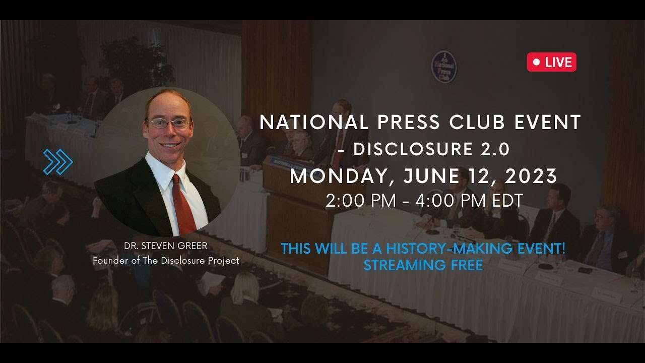 Monday, June 12, 2023! Dr. Greer's Groundbreaking National Press Club Event! FREE to Watch!"