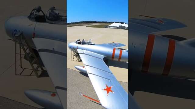 Soviet MIG #sovietunion #warbirds #militaryjets #mig17 #ussr #aircraft #airshow #Russia #insta360