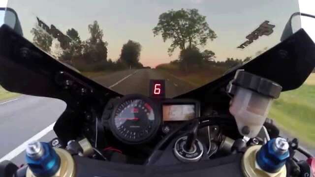 Driving my GSXR 750 K4 on a nice summer evening.