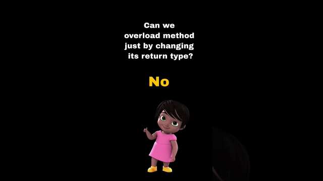 No ? Can we overload method in java by changing return type only ? #learnjava #java #javainterview