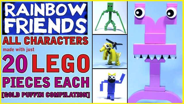 LEGO Rainbow Friends - ALL CHARACTERS with just 20 Lego pieces each [compilation]