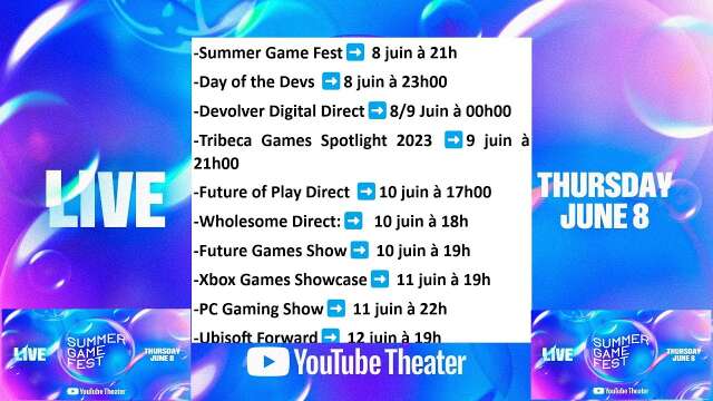 NEWS GAMING / Summer Game Fest 2023 / Dates et Horaires