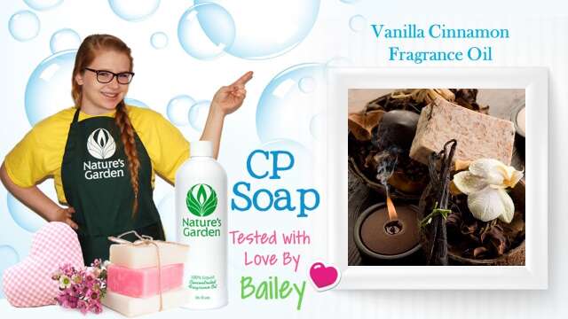 Soap Testing Vanilla Cinnamon Fragrance Oil- Natures Garden