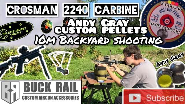 Crosman 2240 carbine // Testing the Andy Gray custom pellets {Painted & Hard acrylic Hp 14.3gr)