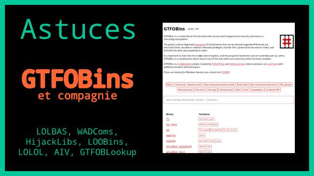 Astuces - GTFOBins et compagnie