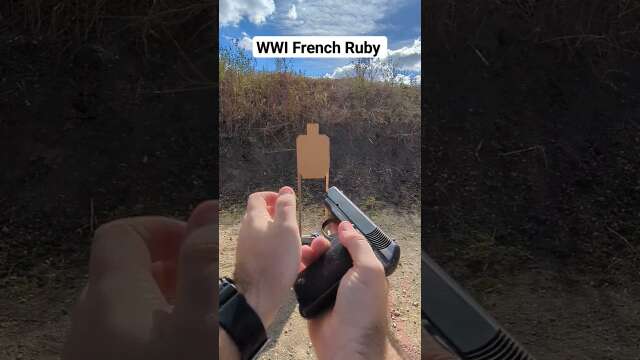 POV - Firing a WWI Era French Ruby Pistol in .32