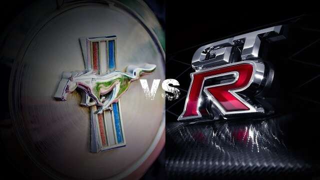 Ford Mustang Mach 1 vs Nissan GTR - Drag Race!