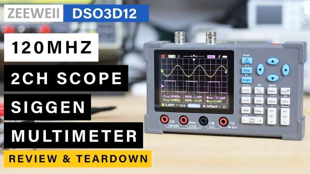 [BRAND NEW 2023] Zeeweii DSO3D12 ⭐ 2Ch 120Mhz Osciloscope + Multimeter + Function Generator