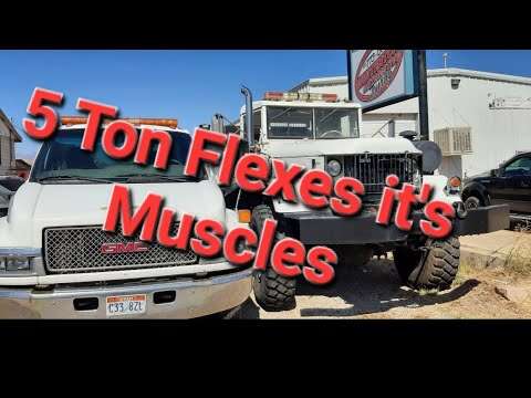 5 Ton drags a 60 foot trailer. Plus Power Horse Tractor footage.