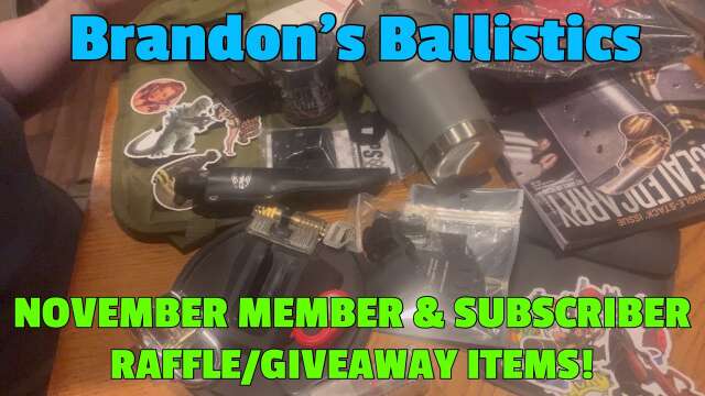 November Member & Subscriber Raffle/Giveaway Items