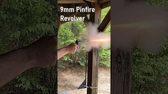 9mm Pinfire Revolver in Slow Motion
