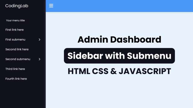 Sidebar Menu in HTML CSS & JavaScript | Sidebar Dropdown Menu | Dashboard Sidebar