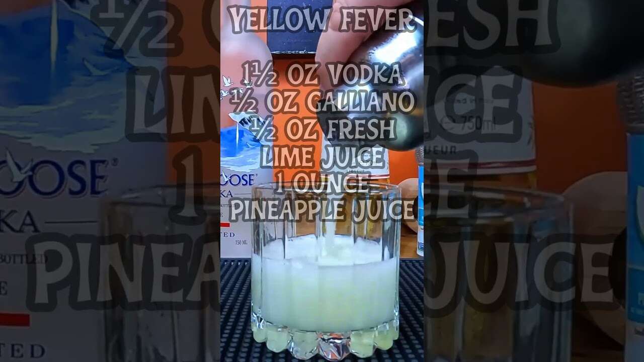 Yellow Fever Recipe Short #cocktail #cocktailrecipe #yellowfever #easycocktails