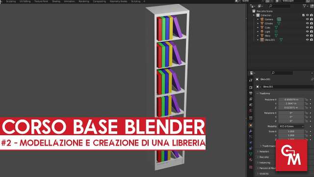 Corso base Blender - #2 - Modellazione e creazione di una libreria