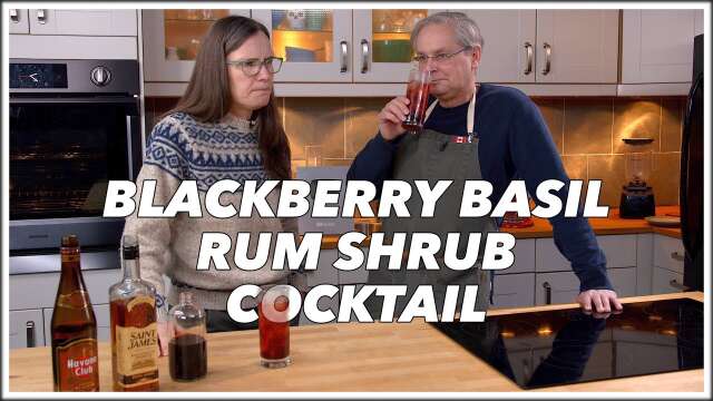Blackberry Basil Rum Shrub Cocktail - Cocktails After Dark