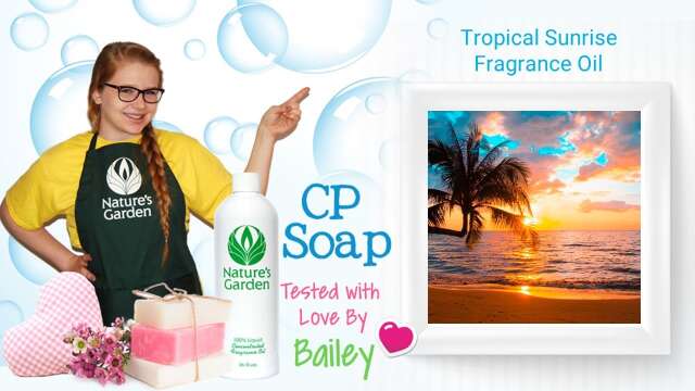 Soap Testing Tropical Sunrise Fragrance Oil- Natures Garden