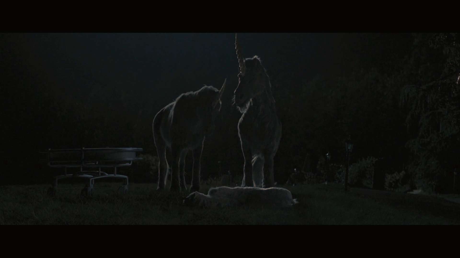 Death of a Unicorn, impaled and bisected - brightened, color corrected with slow motion