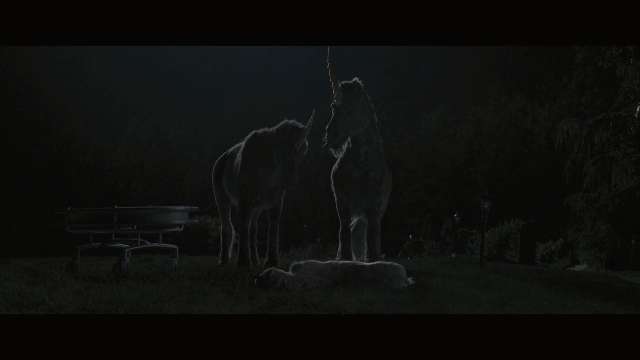 Death of a Unicorn, impaled and bisected - brightened, color corrected with slow motion