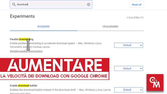Aumentare la velocità dei download con Google Chrome