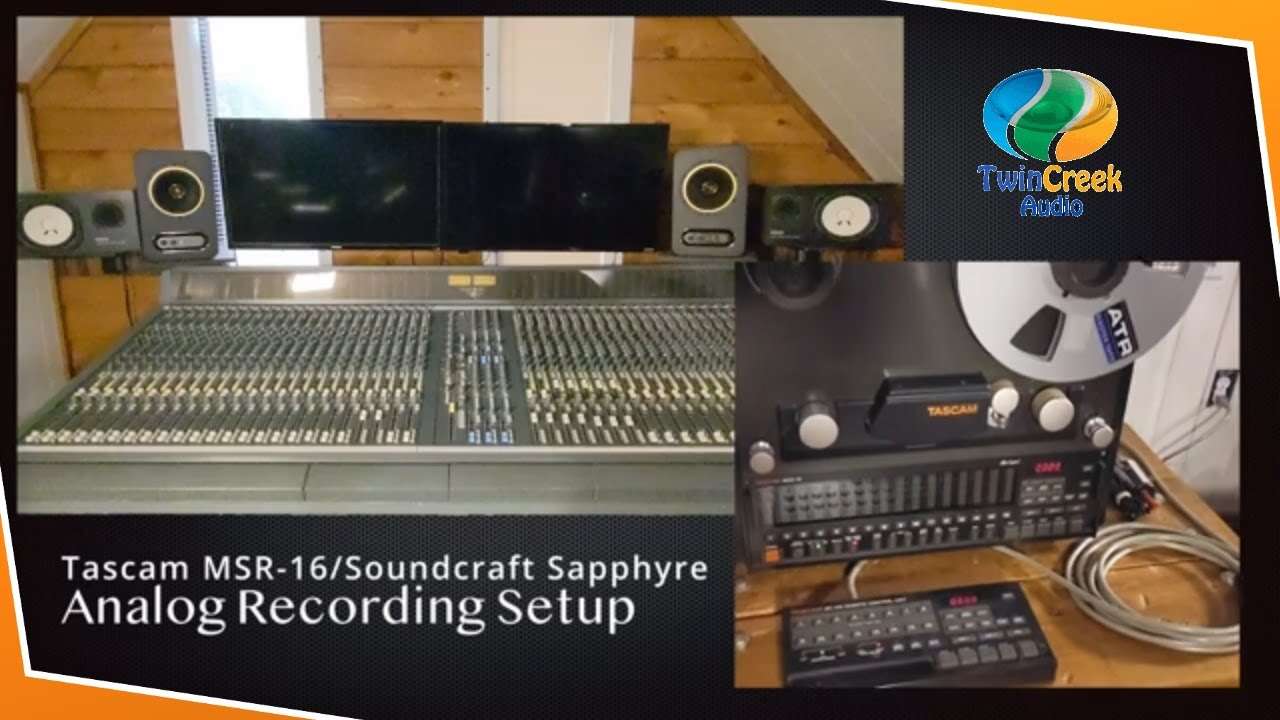 Analog Recording Setup Tascam MSR 16 Soundcraft Sapphyre