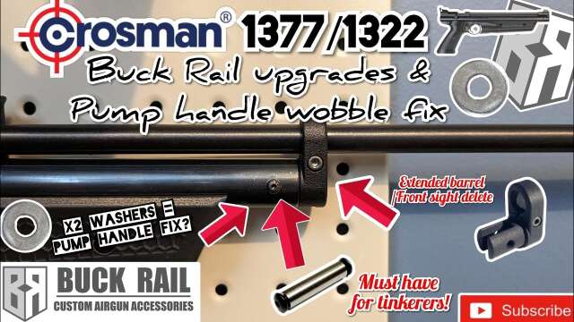 Crosman 1377 & 1322 Buck Rail barrel band & Hinge pin replacement kit {+ Sloppy pump handle fix}