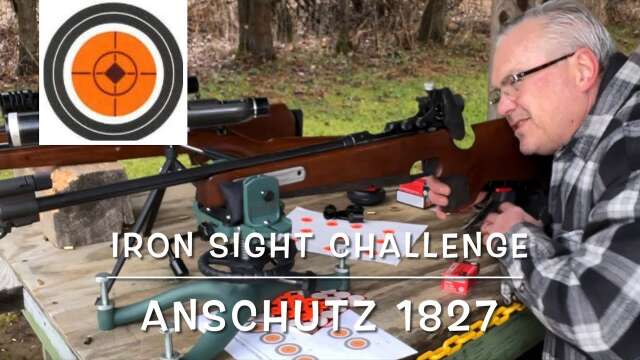 Iron sight challenge with my Anschutz 1827 Biatlon at 50 yards @MnMarine1