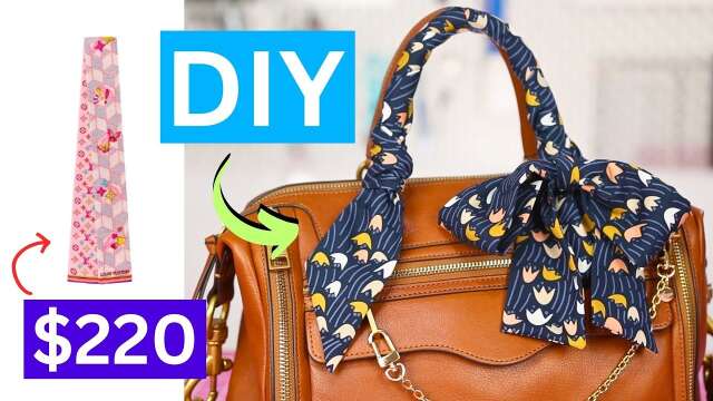 How to Sew a Simple Scarf | DIY Designer Dupe | Twilly Purse & Handbag Scarf