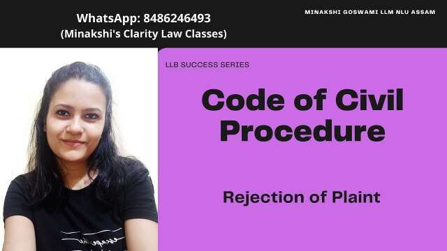 Rejection of Plaint | Code of Civil Procedure Class | Unit 2 KSLU KLE Complete syllabus CPC | KSLU