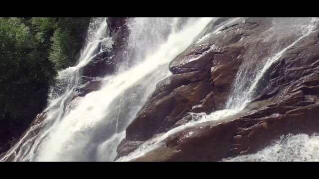 Drone video over a waterfall