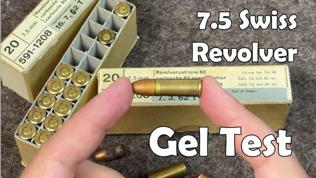 M1882 7.5mm Swiss Ordnance Revolver Ballistic Gel Test