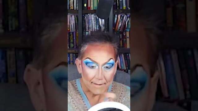 🌈✨ Drag Transformation: Old Asian Man Unleashes the Magic Powers of Blue Makeup💄✨