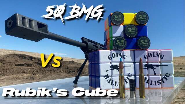 50 BMG vs World’s Largest Rubik's Cubes