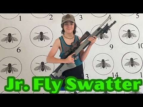 CZ 457 LRP - Fly Swatter Challenge - my son Zach's attempt - 50 yards