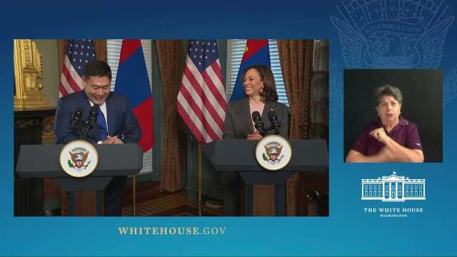 Vice President Harris Holds a Bilateral Meeting with Prime Minister Luvsannamsrai of Mongolia