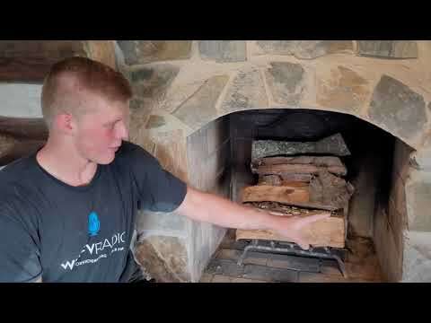 Adding stone to our off grid log cabin fireplace - Update #40
